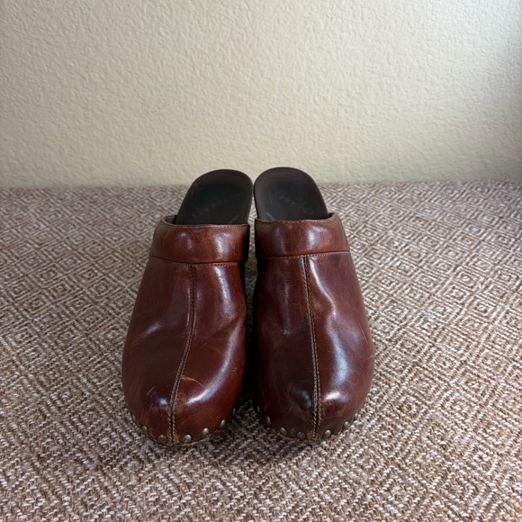 Dansko Rae Women’s Brown Leather Studded Heels Clogs Sz 38 US 7.5-8 Boho Grunge - Picture 10 of 16